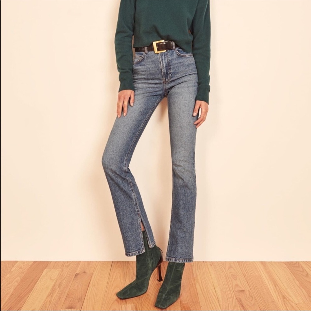 Reformation Payton slit hem jeans